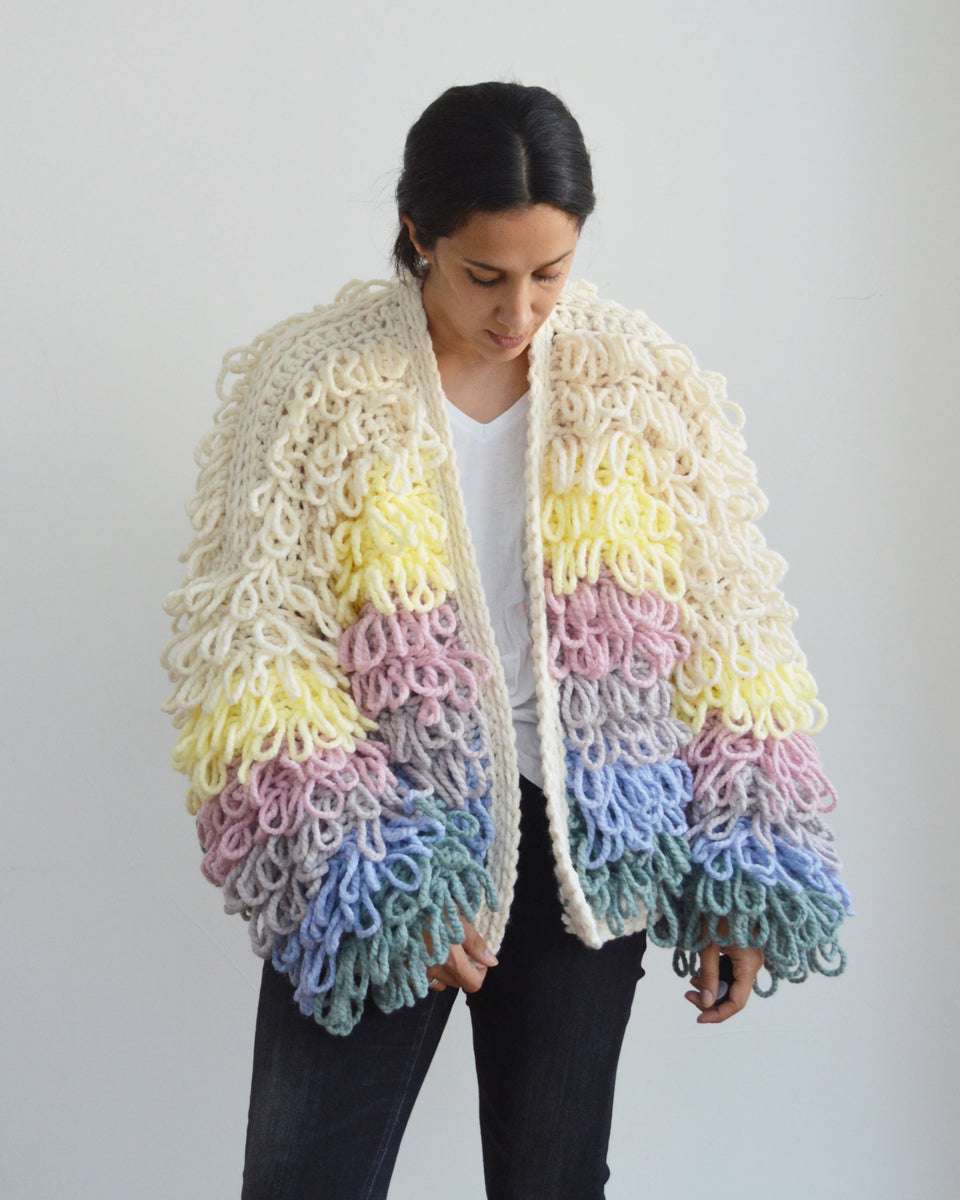 Knitted loop cardigan online